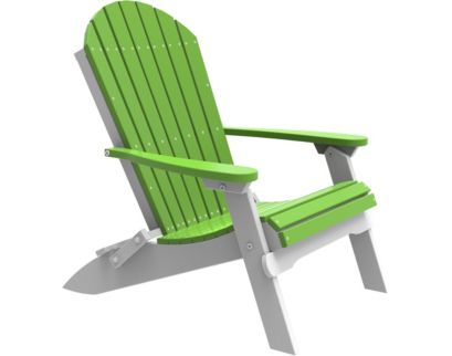 Amish Outdoors Lime/White Folding Adirondack Chair