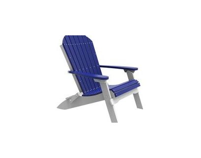 Amish Outdoors Blue/White Folding Adirondack Chair