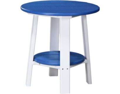 Amish Outdoors Deluxe 22-Inch Blue/White Side Table