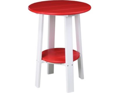 Amish Outdoors Deluxe 28-Inch Red/White Side Table