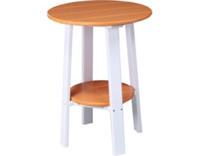 Amish Outdoors Deluxe 28-Inch Tangerine/White Side Table