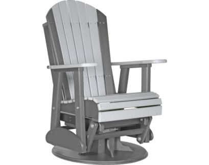 Amish Outdoors Gray/Slate Adirondack Swivel Glider Chair