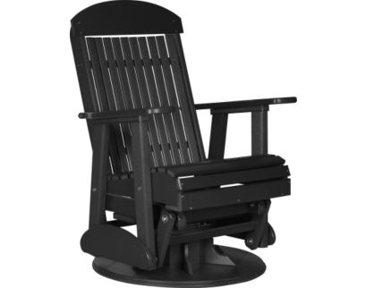 Amish Outdoors Classic High-Back Black Adirondack Swivel Glider Chair