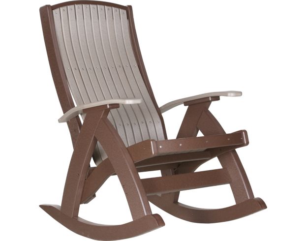 Amish Outdoors Grandpa Weatherwood/Chestnut Comfort Rocker large image number 1