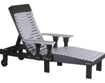 Amish Outdoors Gray/Black Adirondack Lounge Chair