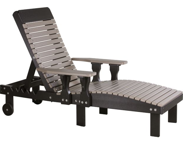 Amish Outdoors Weatherwood/Black Adirondack Lounge Chair large image number 1