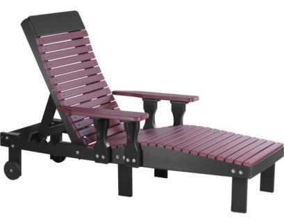 Amish Outdoors Cherry/Black Adirondack Lounge Chair