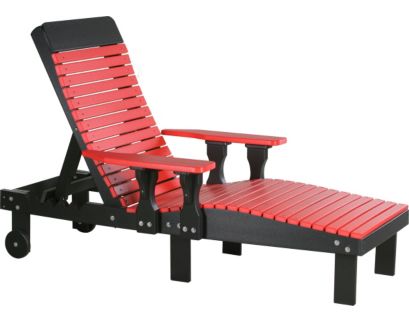 Amish Outdoors Red/Black Adirondack Lounge Chair