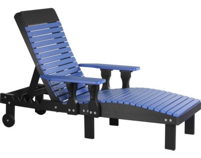 Amish Outdoors Blue/Black Adirondack Lounge Chair