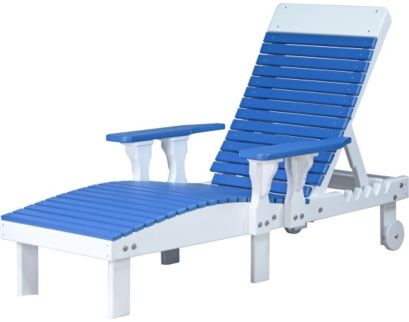 Amish Outdoors Blue/White Adirondack Lounge Chair