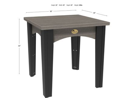 Amish Outdoors Island Coastal Gray/Black End Table