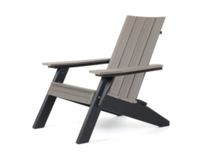 Amish Outdoors Urban Coastal Gray/Black Adirondack Chair