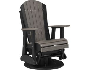 Amish Outdoors Coastal Gray/Black Adirondack Swivel Glider Chair