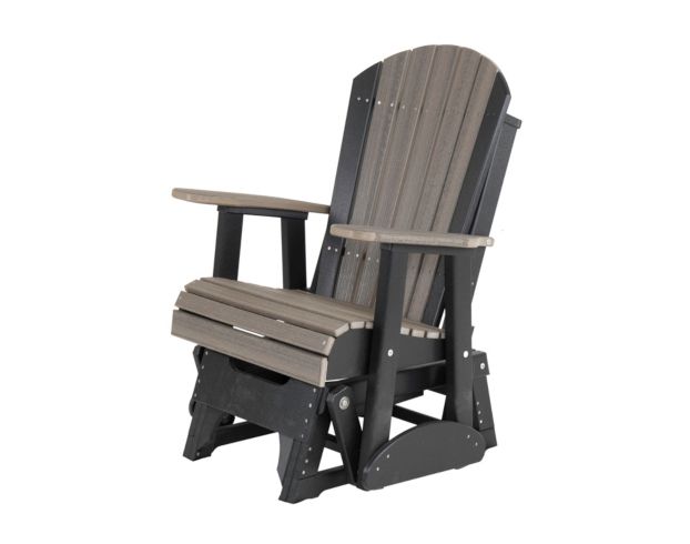 Amish Outdoors Deluxe Coastal Gray/Black Adirondack Glider Chair large image number 2