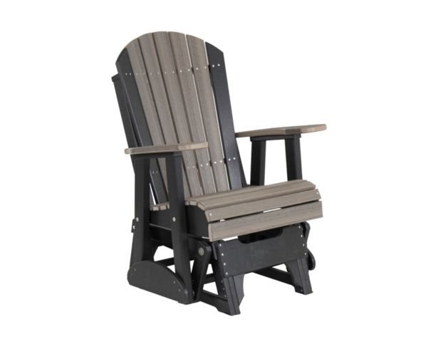 Amish Outdoors Deluxe Coastal Gray/Black Adirondack Glider Chair large image number 5