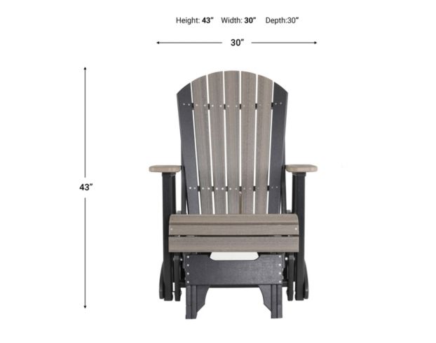 Amish Outdoors Deluxe Coastal Gray/Black Adirondack Glider Chair large image number 8