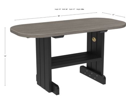 Amish Outdoors Deluxe Coastal Gray/Black Adirondack Coffee Table