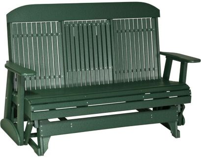 Amish Outdoors Classic High-Back Green Glider Sofa with Console