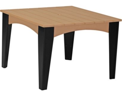 Amish Outdoors Island Cedar/Black Square Dining Table