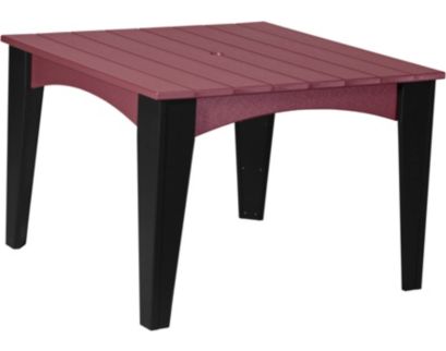 Amish Outdoors Island Cherry/Black Square Dining Table