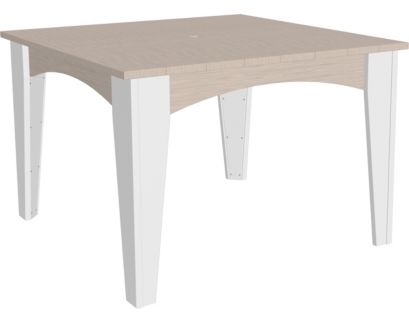 Amish Outdoors Island Birch/White Square Dining Table