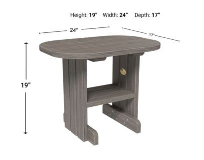 Amish Outdoors Deluxe Coastal Gray Oval End Table