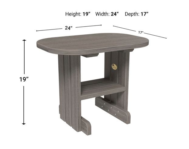 Amish Outdoors Deluxe Coastal Gray Oval End Table large image number 2