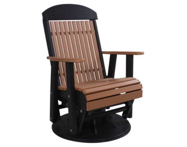 Amish Outdoors Classic High-Back Cedar/Black Adirondack Swivel Glider Chair large image number 1