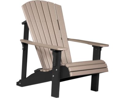 Amish Outdoors Deluxe Weatherwood/Black Adirondack Chair