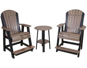 Amish Outdoors 2 Balcony Adirondack Chairs & Side Table