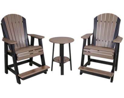 Amish Outdoors 2 Balcony Adirondack Chairs & Side Table