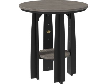 Amish Outdoors Coastal Gray/Black Round Balcony Dining Table