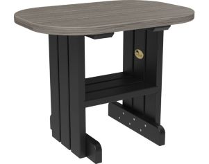 Amish Outdoors Deluxe Coastal Gray/Black Oval End Table