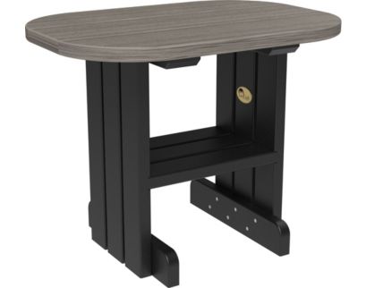 Amish Outdoors Deluxe Coastal Gray/Black Oval End Table