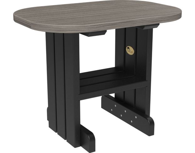 Amish Outdoors Deluxe Coastal Gray/Black Oval End Table large image number 1