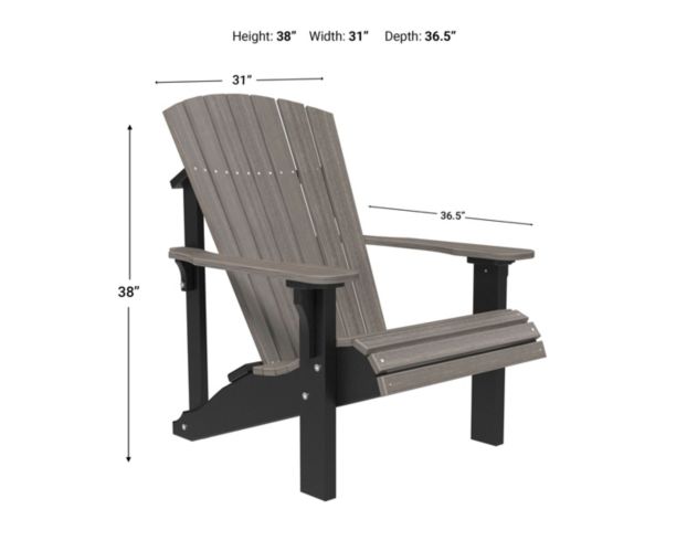 Amish Outdoors Deluxe Coastal Gray/Black Adirondack Chair large image number 2