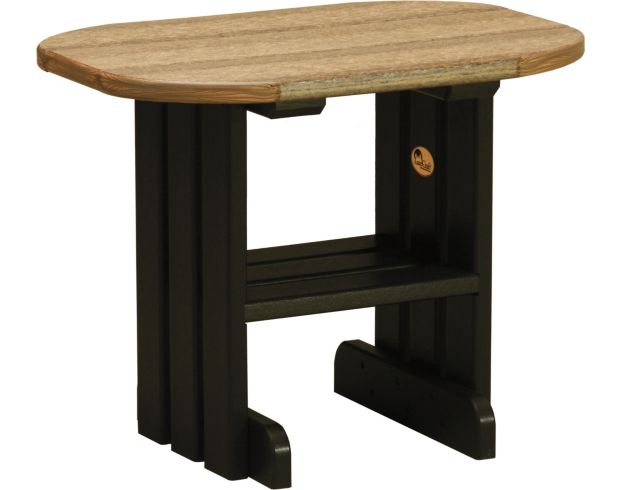 Amish Outdoors Adirondack Deluxe Oval End Table Mahogany/Black large image number 1