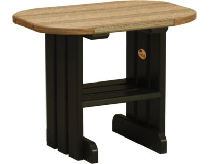 Amish Outdoors Deluxe Antique Mahogany/Black Oval End Table