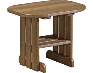 Amish Outdoors Adirondack Deluxe Oval End Table Antique Mahogany