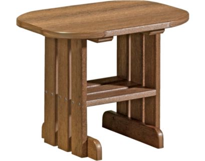 Amish Outdoors Deluxe Antique Mahogany Oval End Table