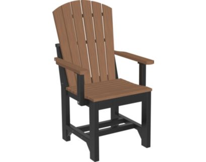 Amish Outdoors Island Antique Mahogany/Black Adirondack Arm Chair