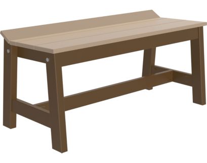 Amish Outdoors Luxcraft Weatherwood/Chestnut 41-Inch Cafe Dining Bench