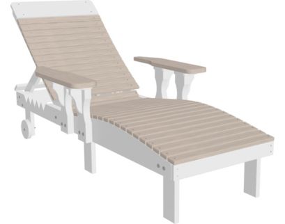 Amish Outdoors Birch/White Adirondack Lounge Chair