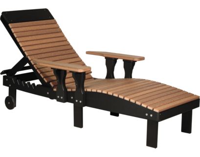 Amish Outdoors Antique Mahogany/Black Adirondack Lounge Chair