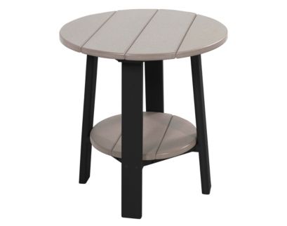 Amish Outdoors Deluxe 22-Inch Weatherwood/Black Side Table