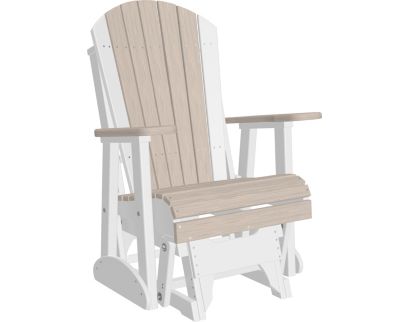 Amish Outdoors Deluxe Birch/White Adirondack Glider Chair