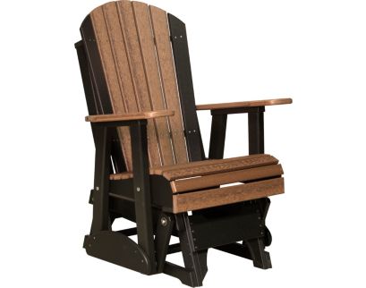 Amish Outdoors Deluxe Mahogany/Black Adirondack Glider Chair