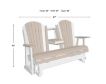 Amish Outdoors Deluxe Birch/White Adirondack Glider Sofa with Console small image number 2