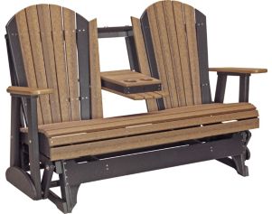 Amish Outdoors Adirondack Deluxe Outdoor Glider Sofa with Console