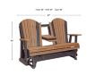 Amish Outdoors Deluxe Antique Mahogany/Black Adirondack Glider Sofa with Console small image number 2